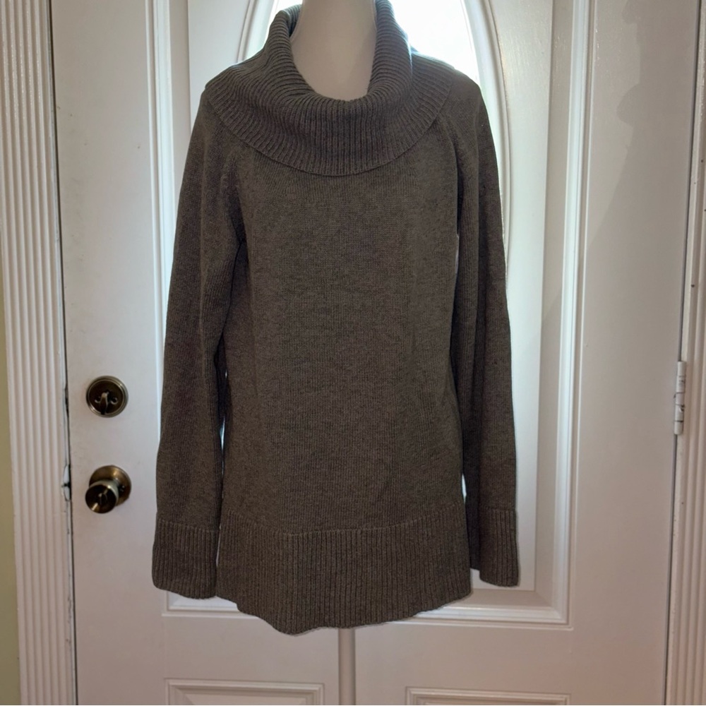 Liz Claiborne Heather Gray Cowl Neck Sweater